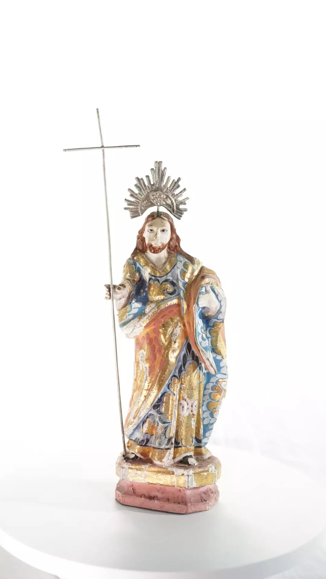 Impressionante São José Policromado com Olhos de Vidro