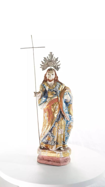 Impressionante São José Policromado com Olhos de Vidro