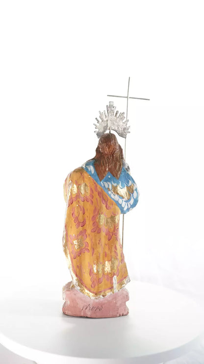 Impressionante São José Policromado com Olhos de Vidro